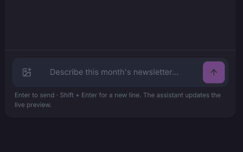 The studio composer with the attach-image button and the message field